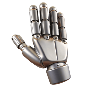 wonderful creative Silver Robotic Hand Holding Object Isolated Element premium png