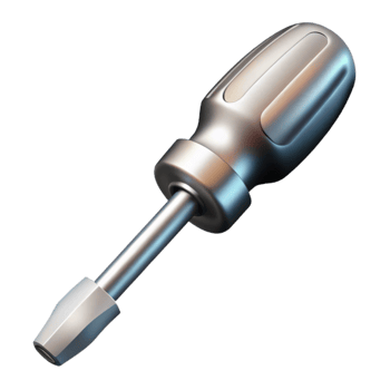magnificent classic Silver Screwdriver Close Up Transparent Background authentic png