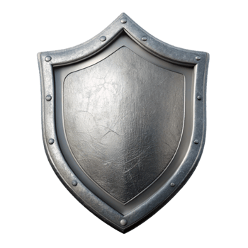 magnificent creative Silver Shield Front View Isolated authentic png
