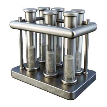 vibrant classic Silver Test Tube Rack Laboratory Equipment Isolated professional png