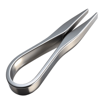 impressive creative Silver Tweezers with Slanted Tip Cutout high resolution png