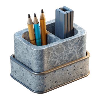 beautiful creative Simple Desk Organizer with Pencils Transparent Bg exclusive png