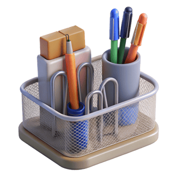 extraordinary traditional Simple Desk Organizer with Pencils Transparent Bg png