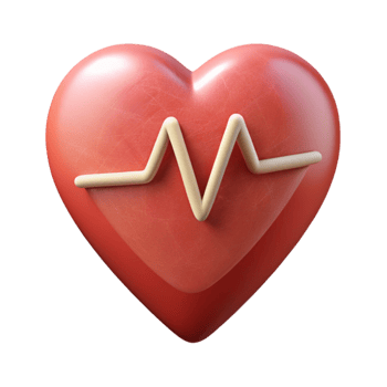dramatic classic Simple Line Art Heart with Ekg Line Element professional png