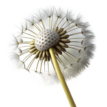 magnificent creative Single Dandelion Seedhead with Seeds Isolated authentic png