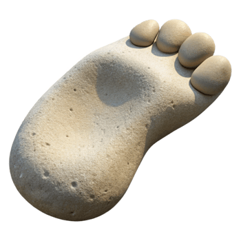 vibrant minimalist Single Footprint in Sand Isolated detailed png