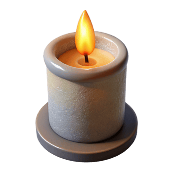 magnificent rustic Single Lit Candle with Flame Isolated Element premium png