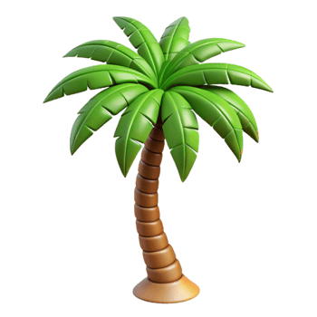 magnificent rustic Single Palm Tree Swaying Gently Isolated detailed png