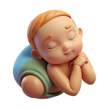 beautiful artistic Sleeping Baby Peaceful Posture Isolated premium png
