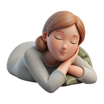 dramatic rustic Sleeping Woman Peaceful Posture Transparent Background high quality png