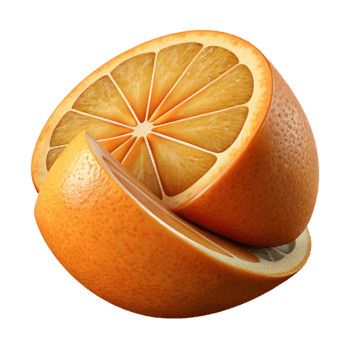 elegant classic Sliced Orange Fruit Cutout with Bright Lighting png