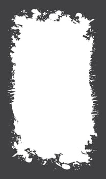 Abstract Black Ink Stain Rough Vertical Frame Template with Copy Space vector