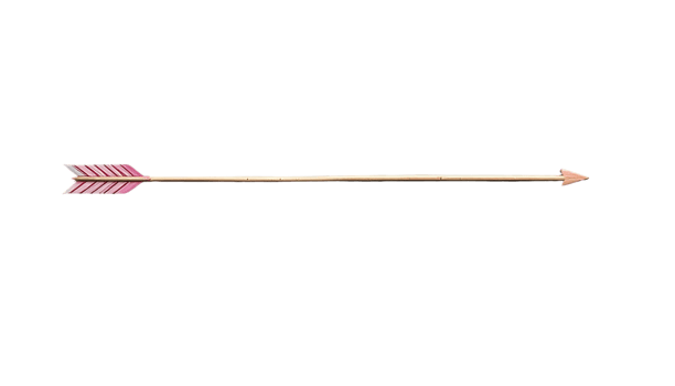 Pink Feathered Arrow Isolated on Transparent Background with Wooden Shaft and Decorative Fletching Highlighting Craftsmanship and Precision in Archery png