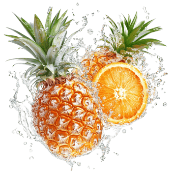 Orange and Pineapple Transparent Background png
