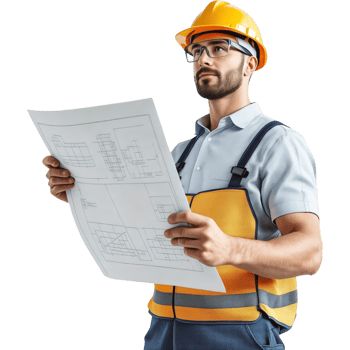 Construction Worker with Plans png