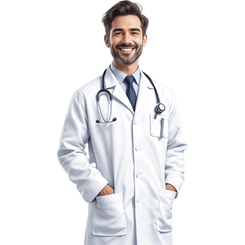 Confident Male Doctor in a White Coat png