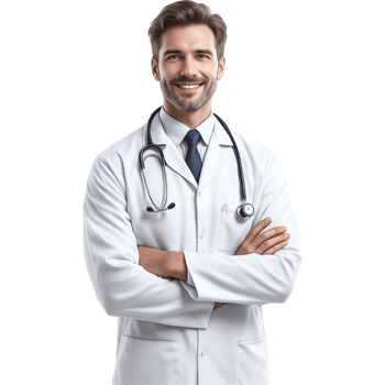 Smiling Doctor in a White Coat png