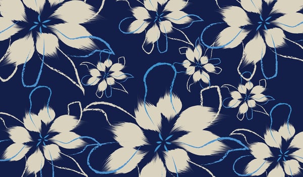 A Floral blue vintage seamless pattern flowers in Hand drawn background, a hand drawing traditional pattern styles of seamless floral abstract flowers patterns vector