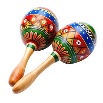 Colorful Maracas, Vividly painted maracas, displaying intricate patterns and bright hues png