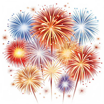 Fireworks, A brilliant display of colorful fireworks bursting in a celebratory show against the night sky, conveying a sense of awe, excitement, and joy png