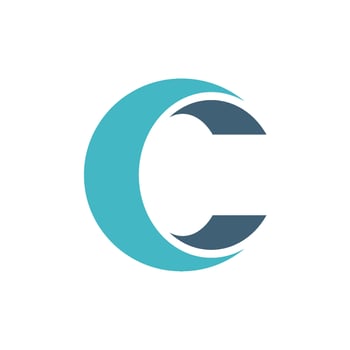 Blue Circle Ring Letter C Icon Logo Template Flat Design vector
