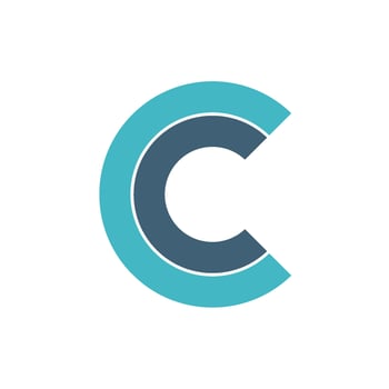 Blue Lines Letter C Icon Logo Template Flat Design vector