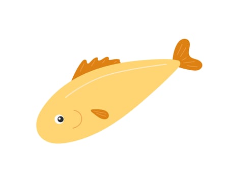 Cute fish, cartoon sea animal isolated illustration, hand drawn clipart for kids vector