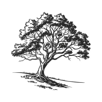 Stunning Peepul Tree on Clean White Surface vector