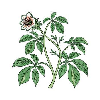 Charming Pipe Plant on Clean White Surface vector