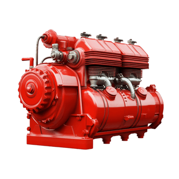Red Engine Motor on Transparent Background png