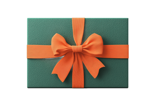 a green gift box with a red ribbon and bow. png