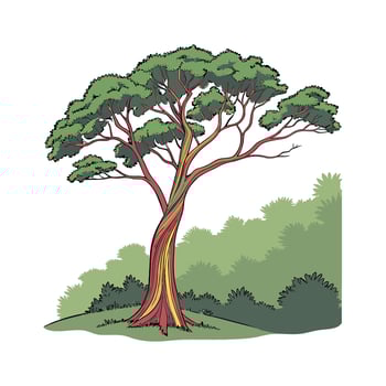Stunning Rainbow Eucalyptus on Clean White Surface vector