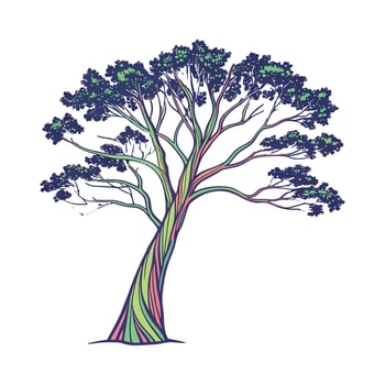 Stunning Eucalyptus Deglupta Displayed on Bright White vector