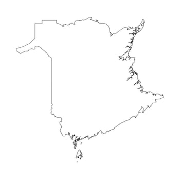 New Brunswick province blank outline map vector