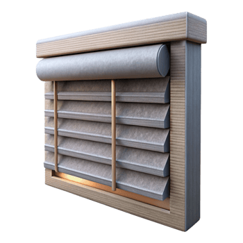 elegant contemporary Smart Blinds Fully Closed Isolated on Transparent Background genuine png