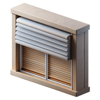 impressive minimalist Smart Blinds Fully Open Side View Transparent Background professional png