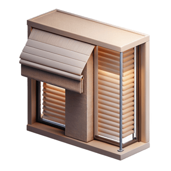 stunning traditional Smart Blinds Halfway Open Isolated on Transparent Background detailed png