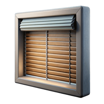 magnificent contemporary Smart Blinds Halfway Open Isolated on Transparent Background high quality png