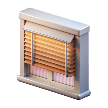 wonderful minimalist Smart Blinds Open Position Side View Isolated professional png