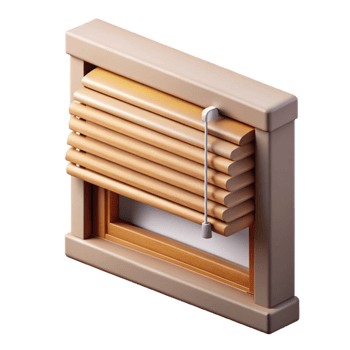 dramatic abstract Smart Blinds Open Position Side View Isolated original png