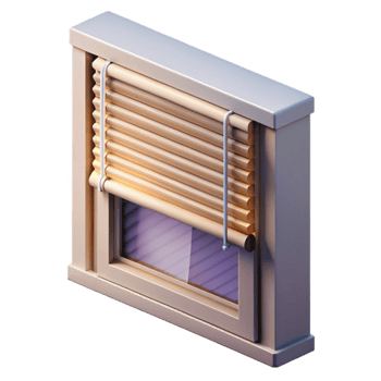 impressive contemporary Smart Blinds Partially Open Side View Transparent Background png