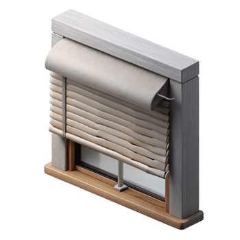impressive vintage Smart Blinds Partially Open Side View Transparent Background professional png