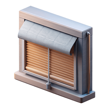 serene classic Smart Blinds Partially Open Side View Transparent Background professional png