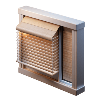 elegant abstract Smart Blinds Partially Open Side View Transparent Background exclusive png