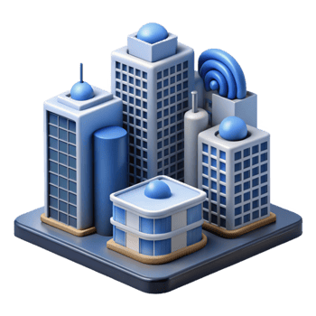 dramatic traditional Smart City Buildings with Sensor Networks Isolated Cutout professional png