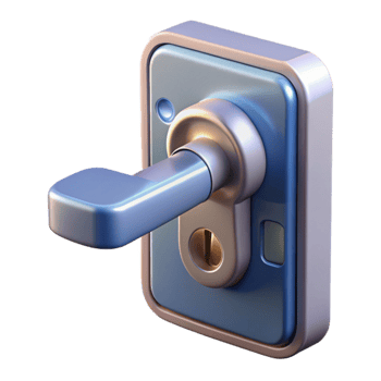stunning abstract Smart Door Lock Side View on Transparent Background png