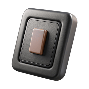 serene vintage Smart Light Switch Black Off Position Isolated professional png