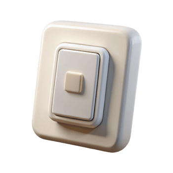 impressive minimalist Smart Light Switch White on Position Isolated premium png