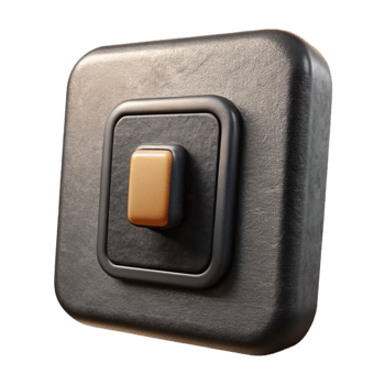 serene minimalist Smart Light Switch Black Off Position Isolated high quality png