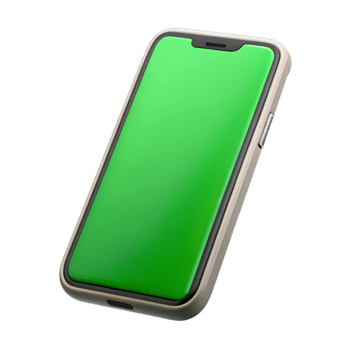 wonderful minimalist Smartphone with Green Screen Front View Isolated genuine png